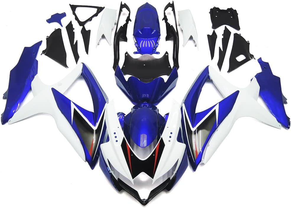 Blue White Fairing Kit For Suzuki GSXR600 GSXR750 2008 2009 2010 GSXR 600 GSXR 750 08 09 K8 ABS Plastic Fairings Body Kit Injection Bodywork Bodyframe