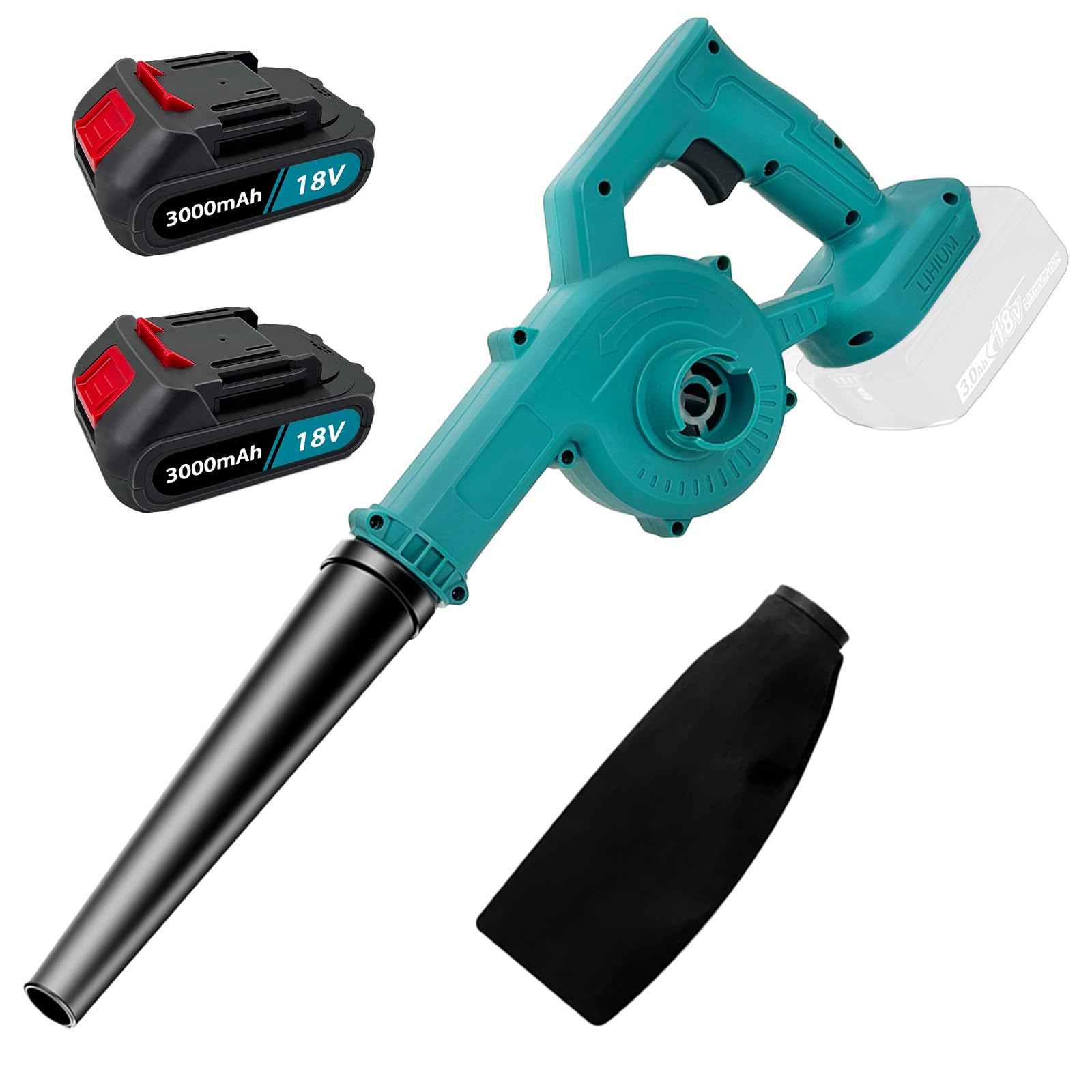 Leaf Blower Cordless with Batteries(2pcs 3000mAh), Portable Dust Leaf Blower for Home Garden Lawn Care, Car Corner Dust Clearing