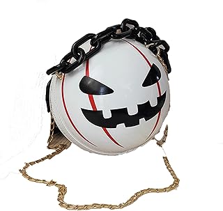CHICAI Borse a Tracolla di Zucca sferica di Halloween, Trucco di Moda o Scherzetto della Borsetta a Spalla, Ragazze Tote Sacchetto di Caramelle, per i favori del Partito di Halloween