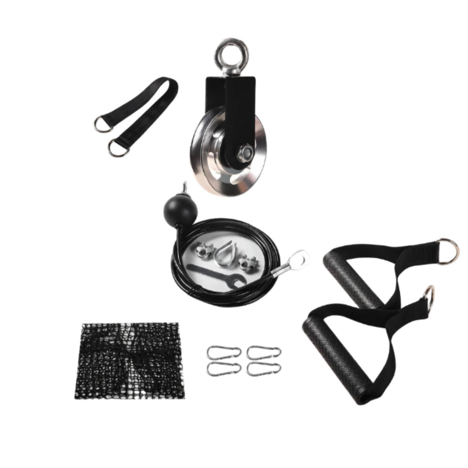 LAT Pulldown Pulley System Back Training LAT Pulldown Pulley Set Steel Wire Rope Fitness Cable Attachment Set for Indoor, Handle Set-image-40