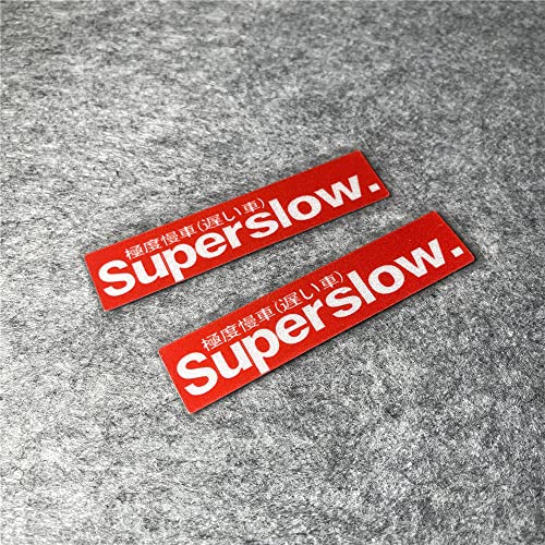 Image of Car Styling Sticker for Japanese Superslow Snail Creative Words Auto Oil Tank Window Body Vinyl Computer Case Motocross Decals (C 10x2.2cm red 2PCS)