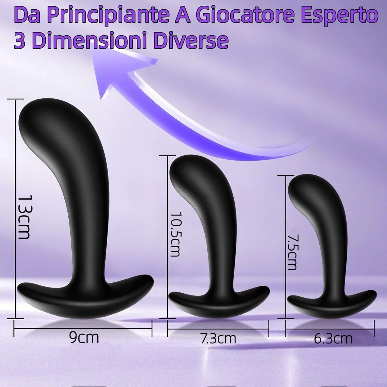 3PCS Plug Analesex Sex Toys Plug Anale-Dilatatore Donna Uomo Sexytoysys Donna Coppia Dilatatore Ano Giochi Erotiici per Coppie Silico Butt Plug Dilatatori Anali Grande Medio Piccolo Anal Plug Sex Toy