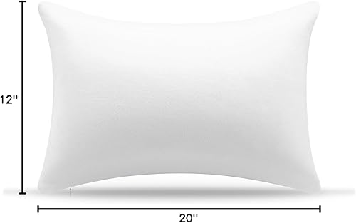 Miniatura 8 de AM AEROMAX 12 × 20 Inserto de almohada de espuma viscoelástica - Almohada rectangular de soporte lumbar para cojín decorativo, sofá, sillón, cama -