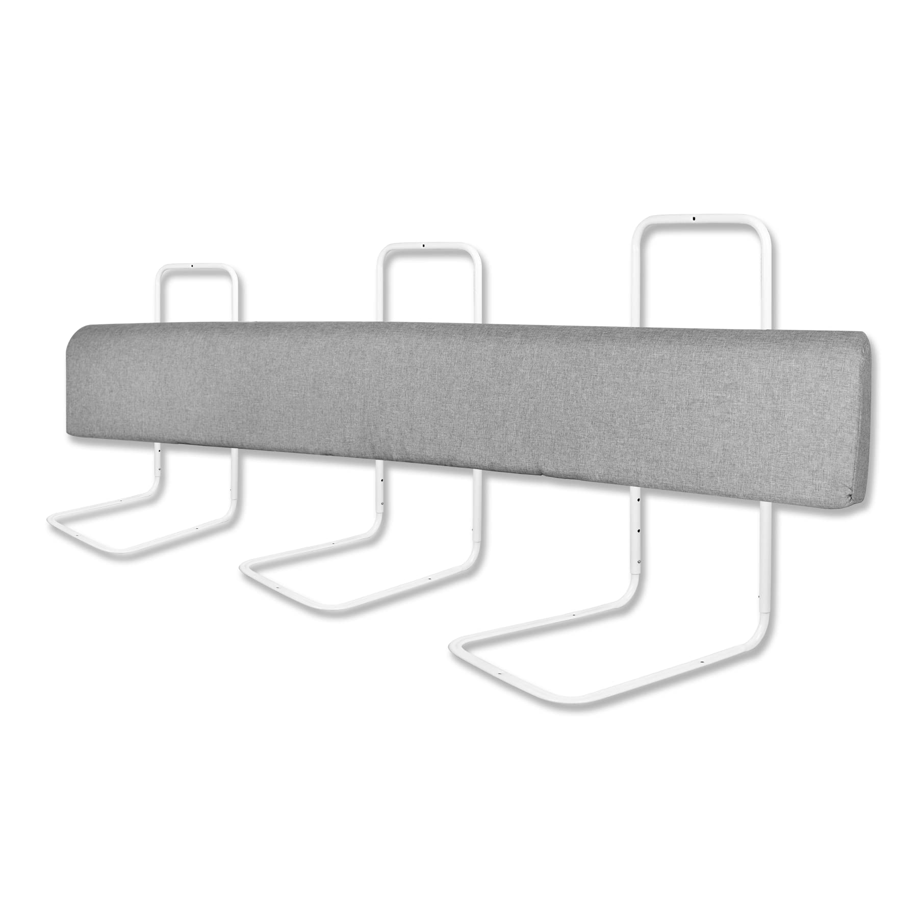 Froadp Barandillas Cama para Niños Pequeños Altura Regulable Protección del Borde de la Cama con Cremallera y Cierre a Presión Protector de Cama Portátil Accesorios de Cuna (180cm, Gris Lino)
