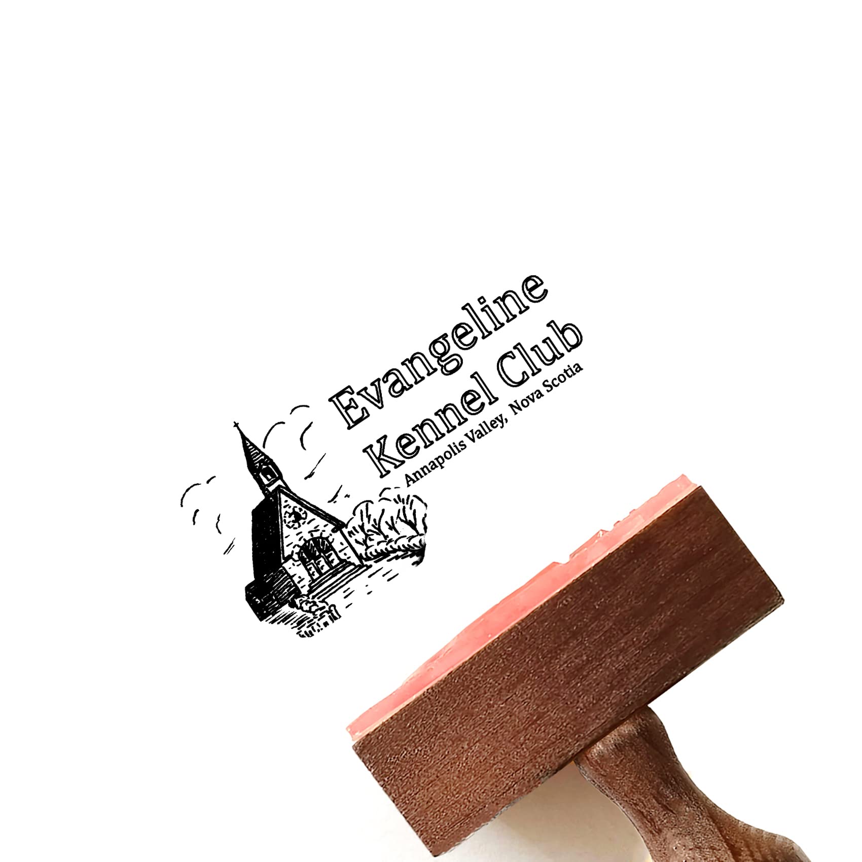 Custom Wood Rubber Stamp Personalized Logo Stamps for Business Customized (1.6"x0.8")