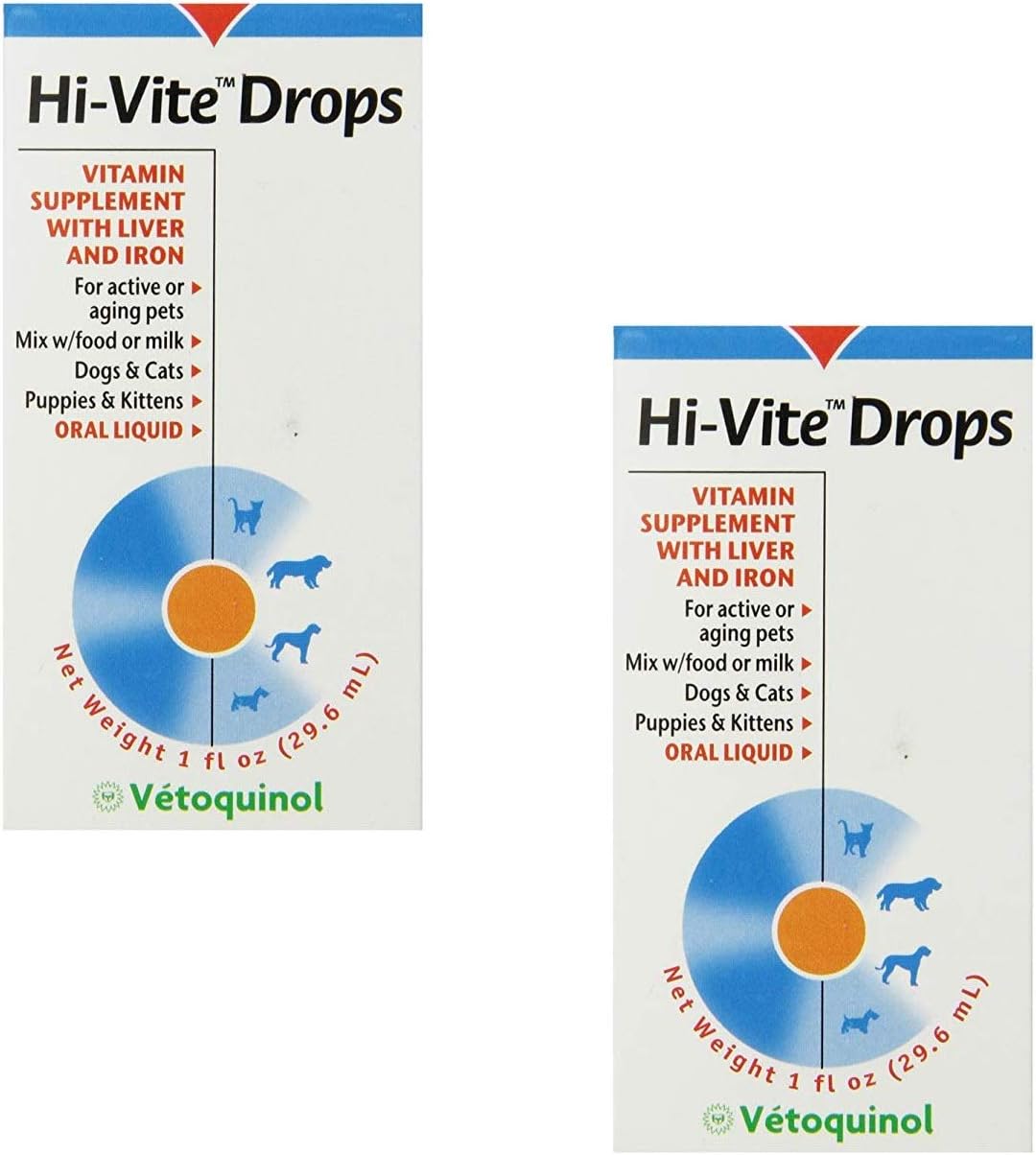 Vetoquinol 411496 Hi-Vite Digestive Vitamin Drops, 1-Ounce (2 Pack)