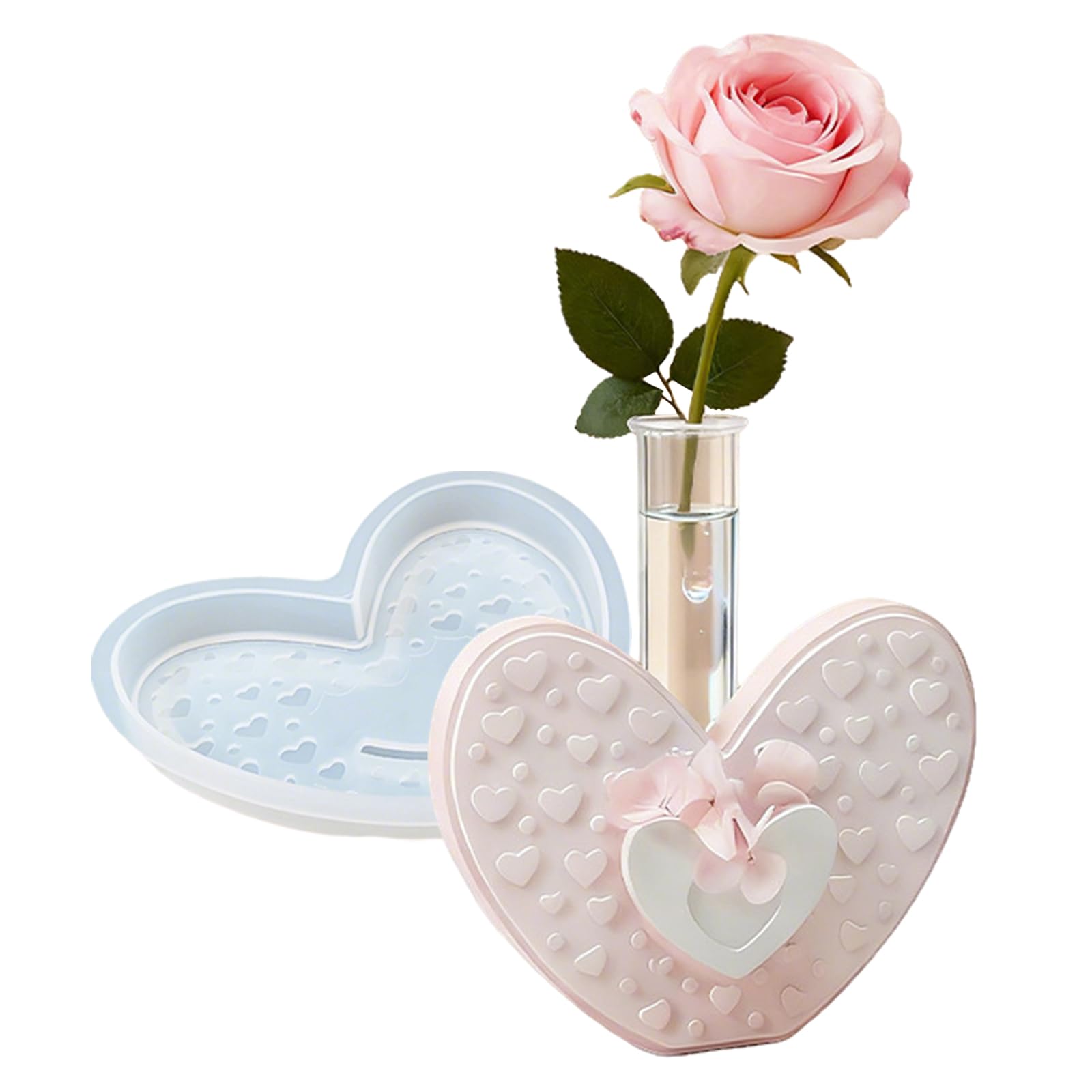 Heart Resin Molds Silicone, Heart Epoxy Resin Casting Molds for Hydroponic Plants, Flower Arrangements, and DIY Home Decoration