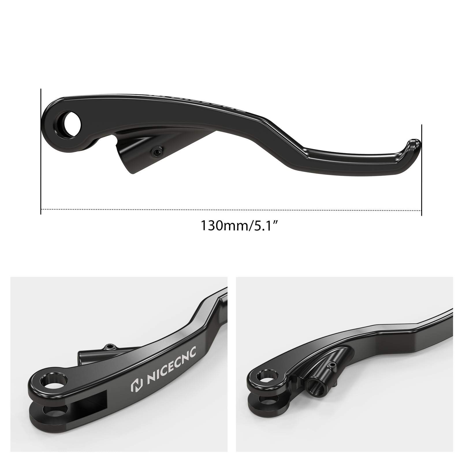 NICECNC Leva frizione Shorty per moto Compatible with 701 Enduro 2016-2021, Compatible with 1190 Adventure 2013-2017, vedi accessori, nero