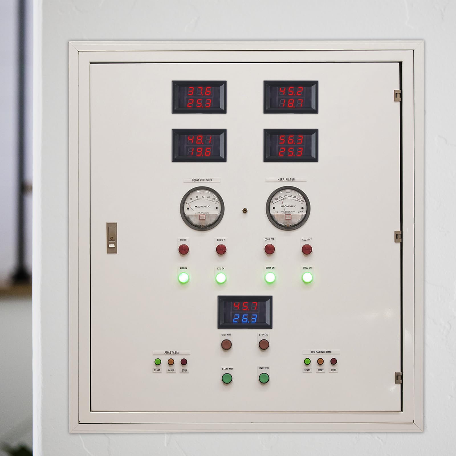 Termometro Digitale con 2 Sonde Impermeabili Doppio Display LED DC 4-28V -55～120℃ Rosso&Blu