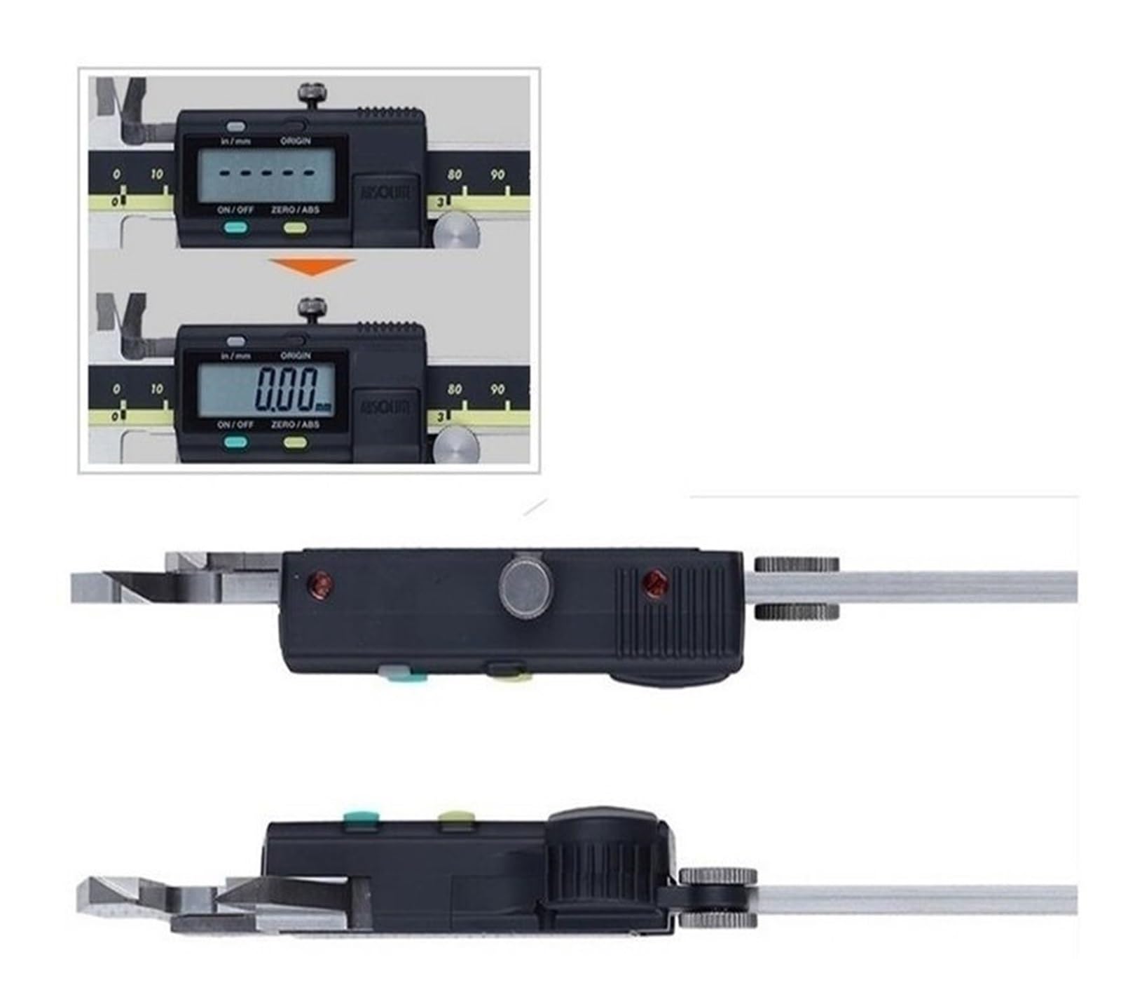 Calibre Digital Profesional Calibre Vernier 500-196-20 200mm 300mm calibradores Digitales absolutos 6 Pulgadas 150mm Herramienta de medición metalúrgica de Acero Inoxidable (Color : 300mm)