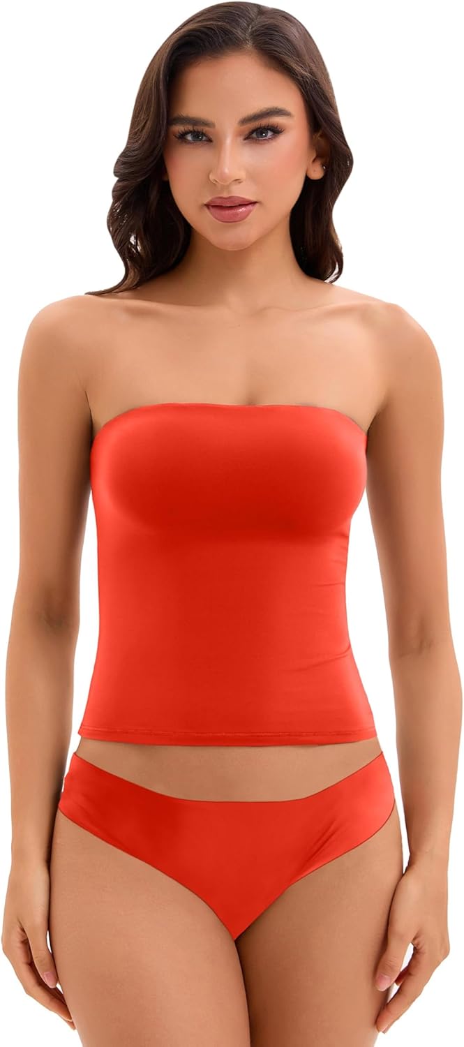 Women Sexy Tube Top Summer Y2K Going Out Double Lined Basic Tank Top - Image 4