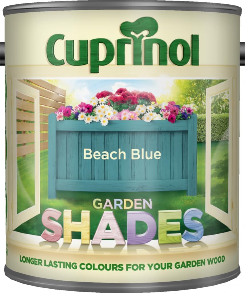 DUAYRA Garden Shades Paint | Quick Drying Water Based | For Garden Fence, Shades, Benches, Terracotta, Brick, Stone | Exterior Wood Furniture | Long Lasting (Beach Blue, 2.5 Liters)