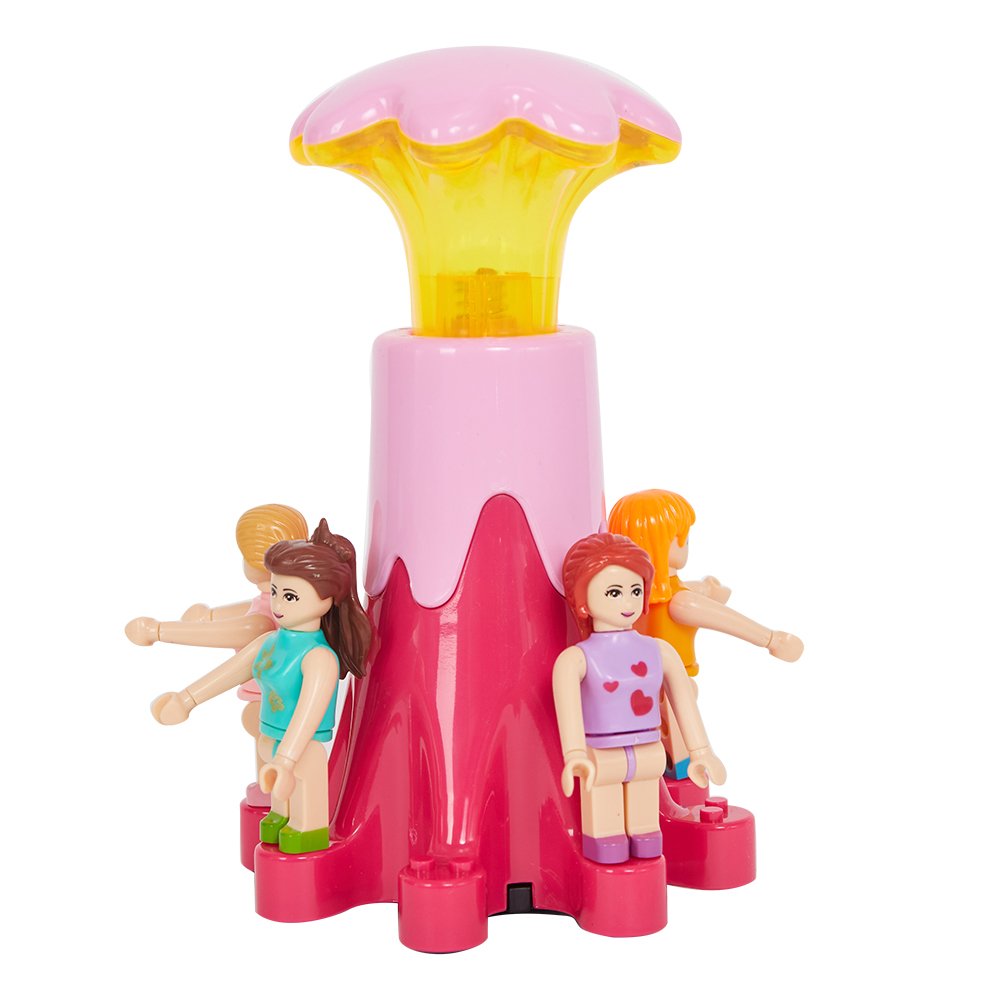 COLOR TREE Interlocking Gears Building Blocks with Sound& Light Early Learning Toy Spinning Gears for Baby Toddlers (Girl)