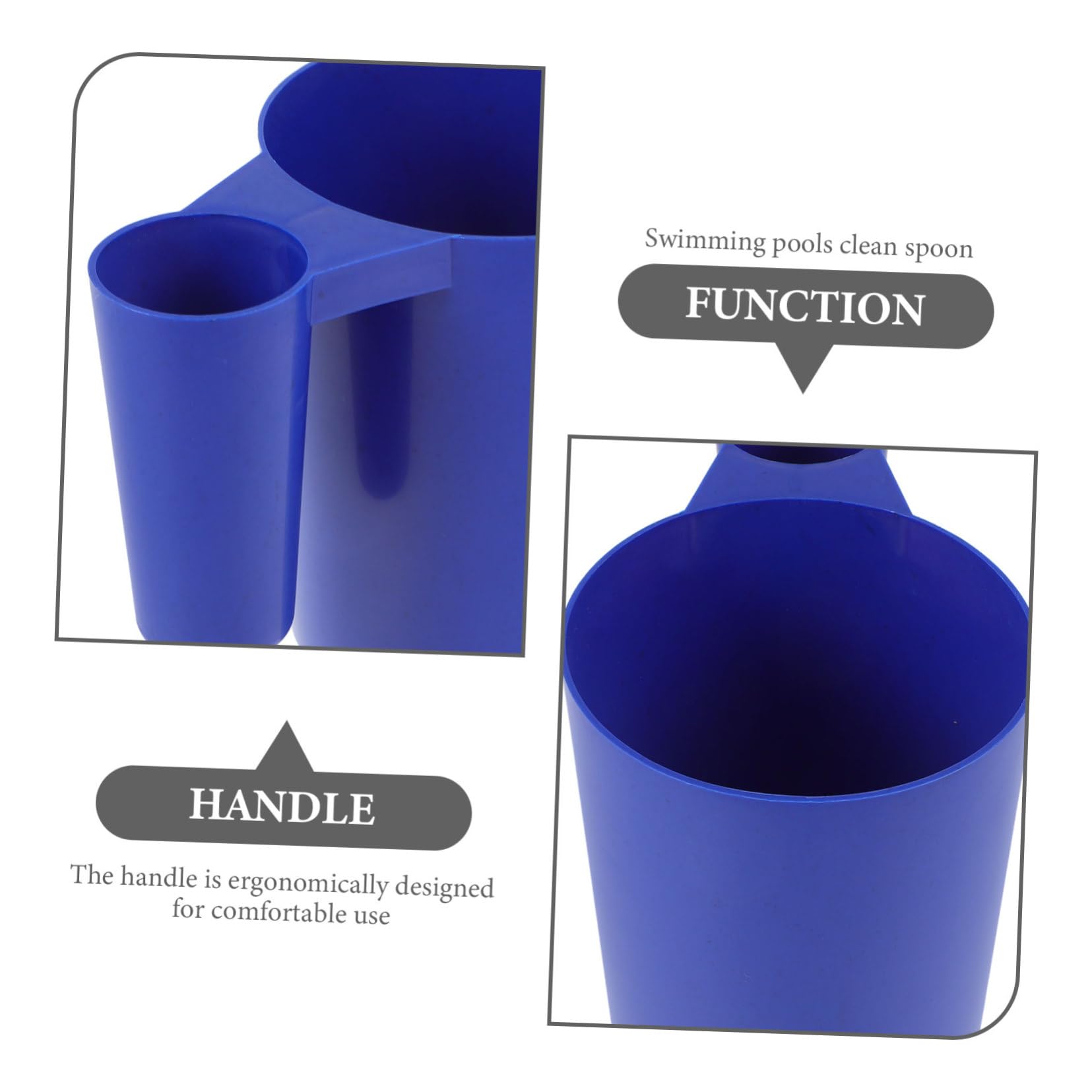 Sosoport 4 Piezas Herramienta de Limpieza de Piscinas Limpiador Cosa Redes de alberca para Limpieza de Limpieza inflables Bol Pala de Piscina Cuchara de plástico el plastico Blue