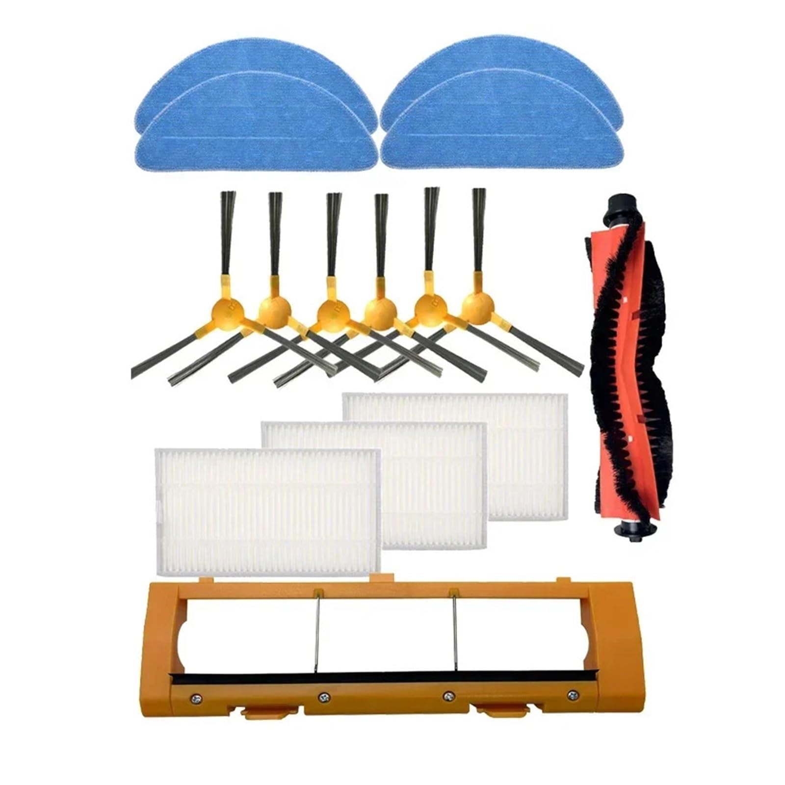 Compatible Con Redmond, RV-R650s,RV-R670S,Compatible Con Zigma,Spark 980, Paño De Mopa Con Filtro De Cepillo Lateral for Aspiradora(1set)