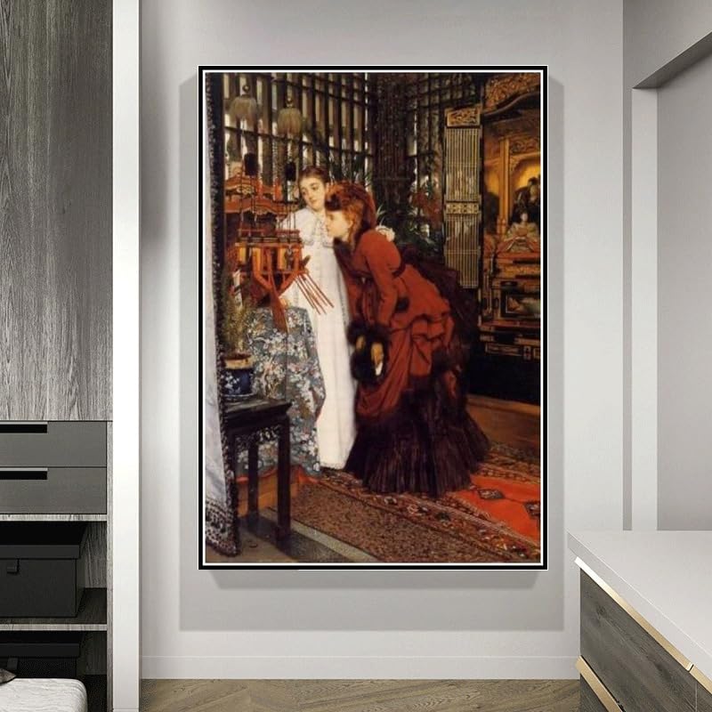 Amazon | ジェームズ・ティソの絵画、日本の物体を見る若い女性たち