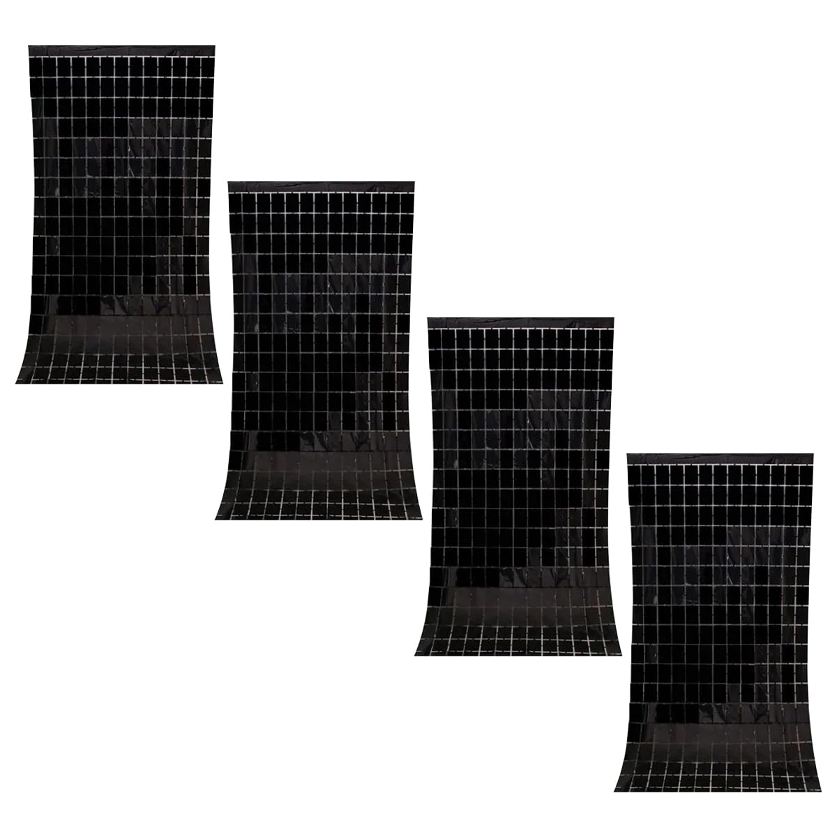 Rideaux muraux carrés à paillettes noir 1x2m fond de scène anniversaire et mariage chic
