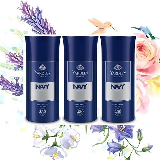 Yardley London Navy Body Spray for Men 150ml PACK OF 3