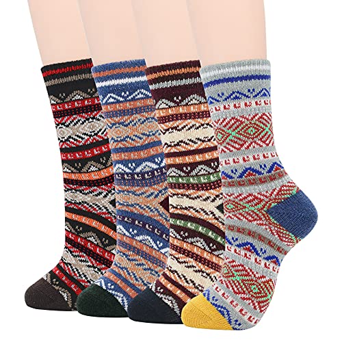 American Trends Men's Warm Wool Socks - Soft Cozy for Fall Winter Sports - Cashmere Athletic Crew Socks