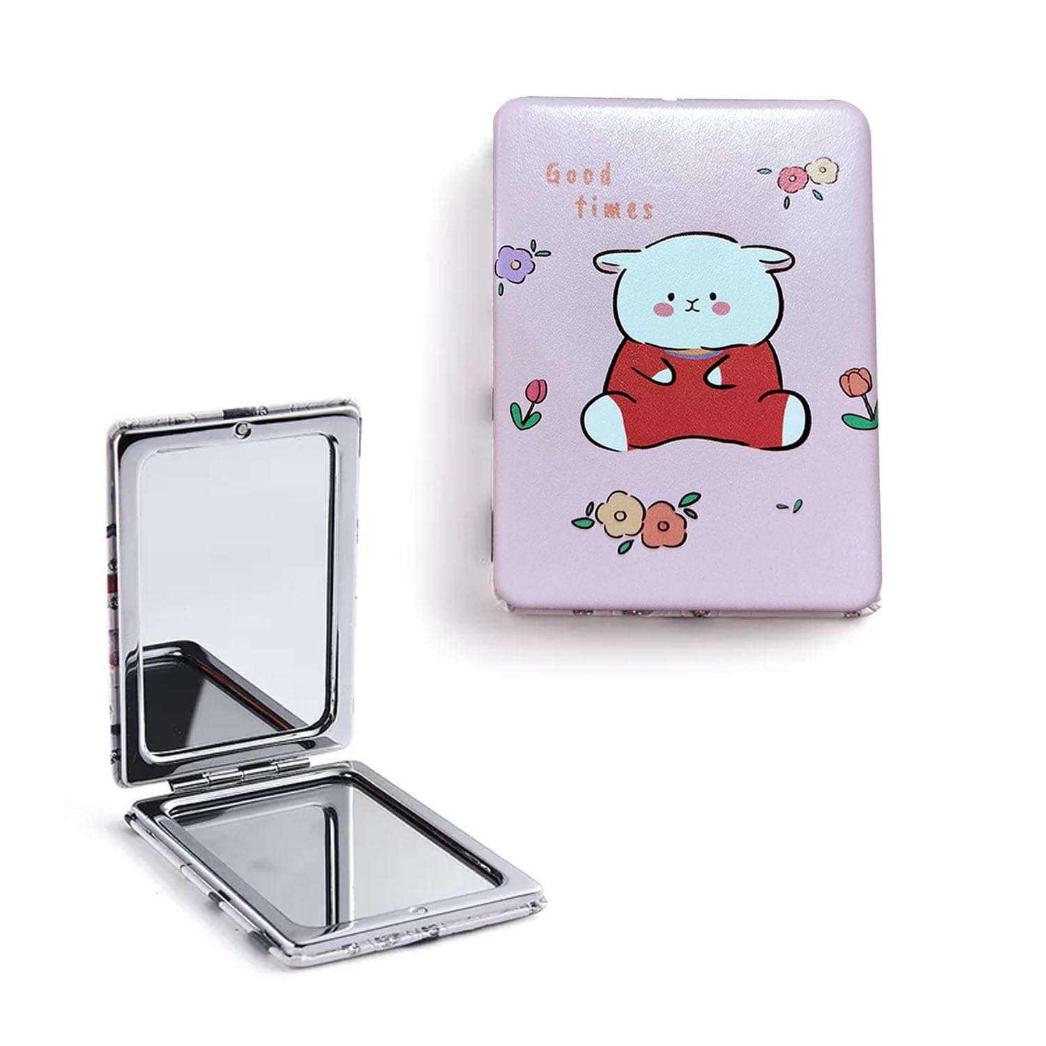 blackboss eiffel tower magnifying foldable style purse mirror pocket friendly easy to carry dual side mirror 180 degrees rotation rectangular size (pink)