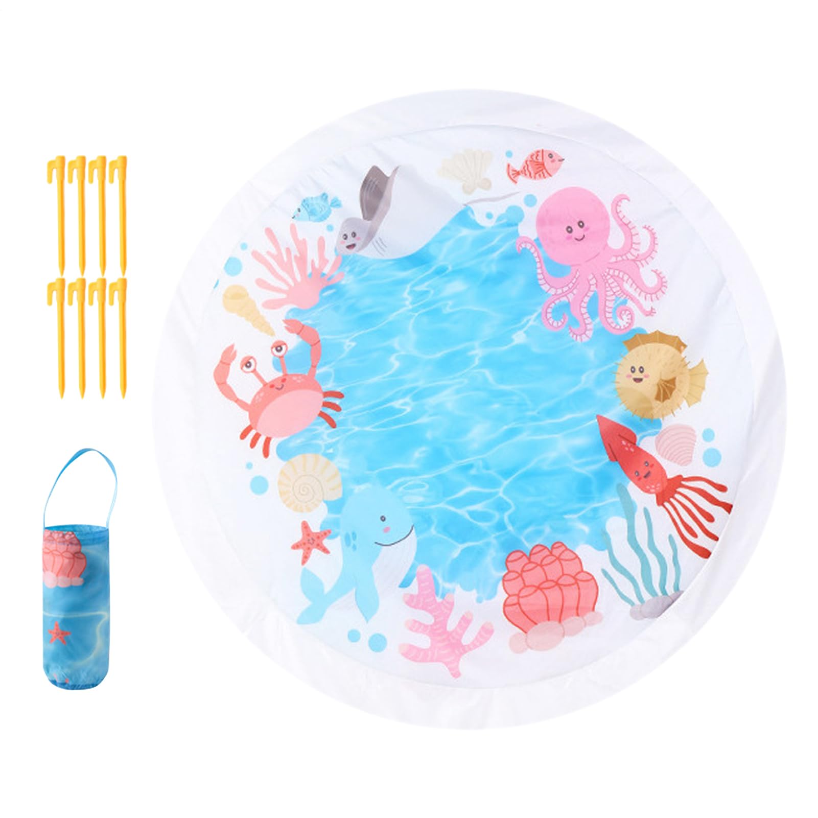 Piscine de plage pliable 2 en 1 avec bâche de protection pour bébé