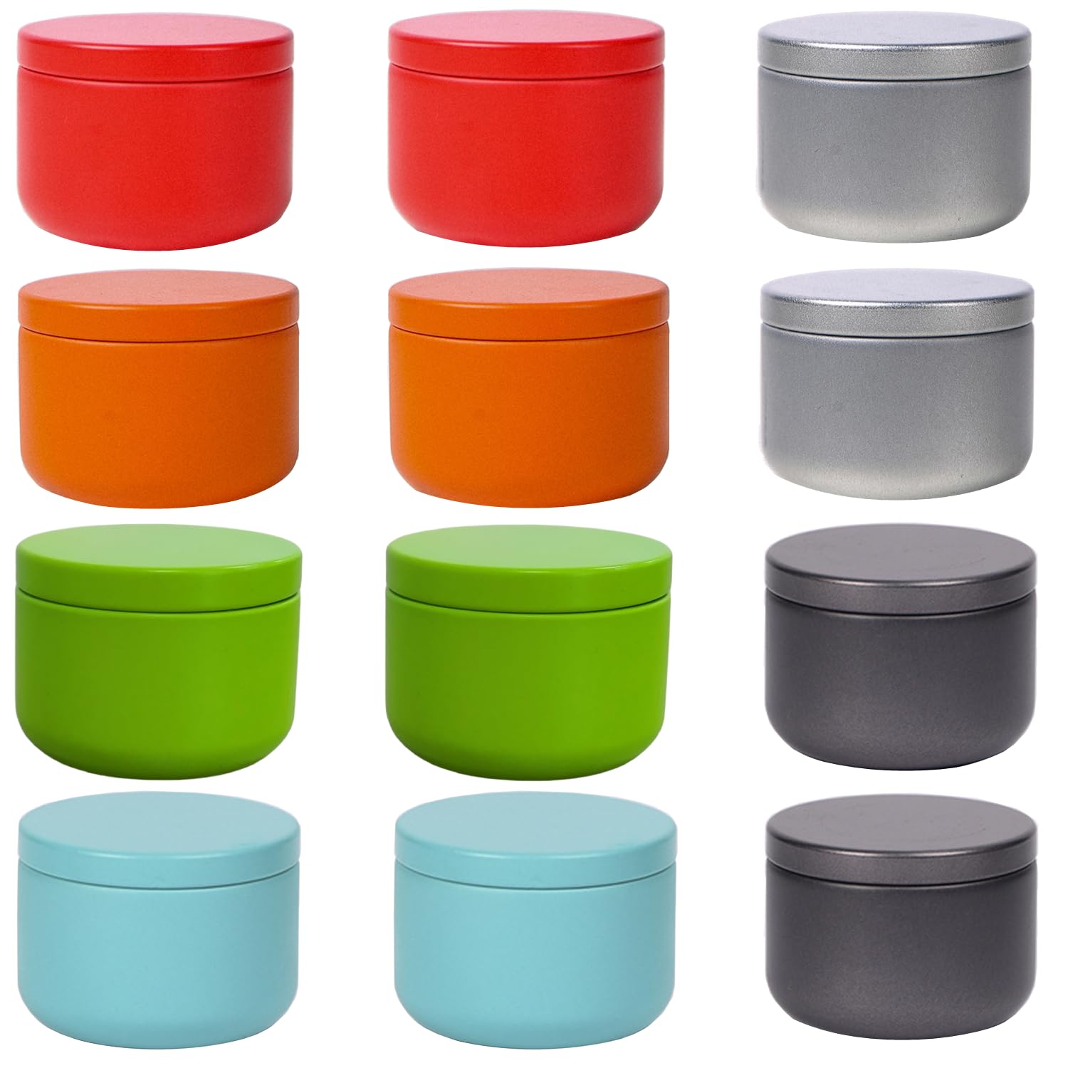 LONG XIN SERIES 12 Pcs Mini Airtight Metal Tea Tins Food Storage Container Decorative Metal Canisters for Tea Coffee Spices Candy Crafts Gift Favors Party Decor (2.1x1.6 Inches 0.7oz)