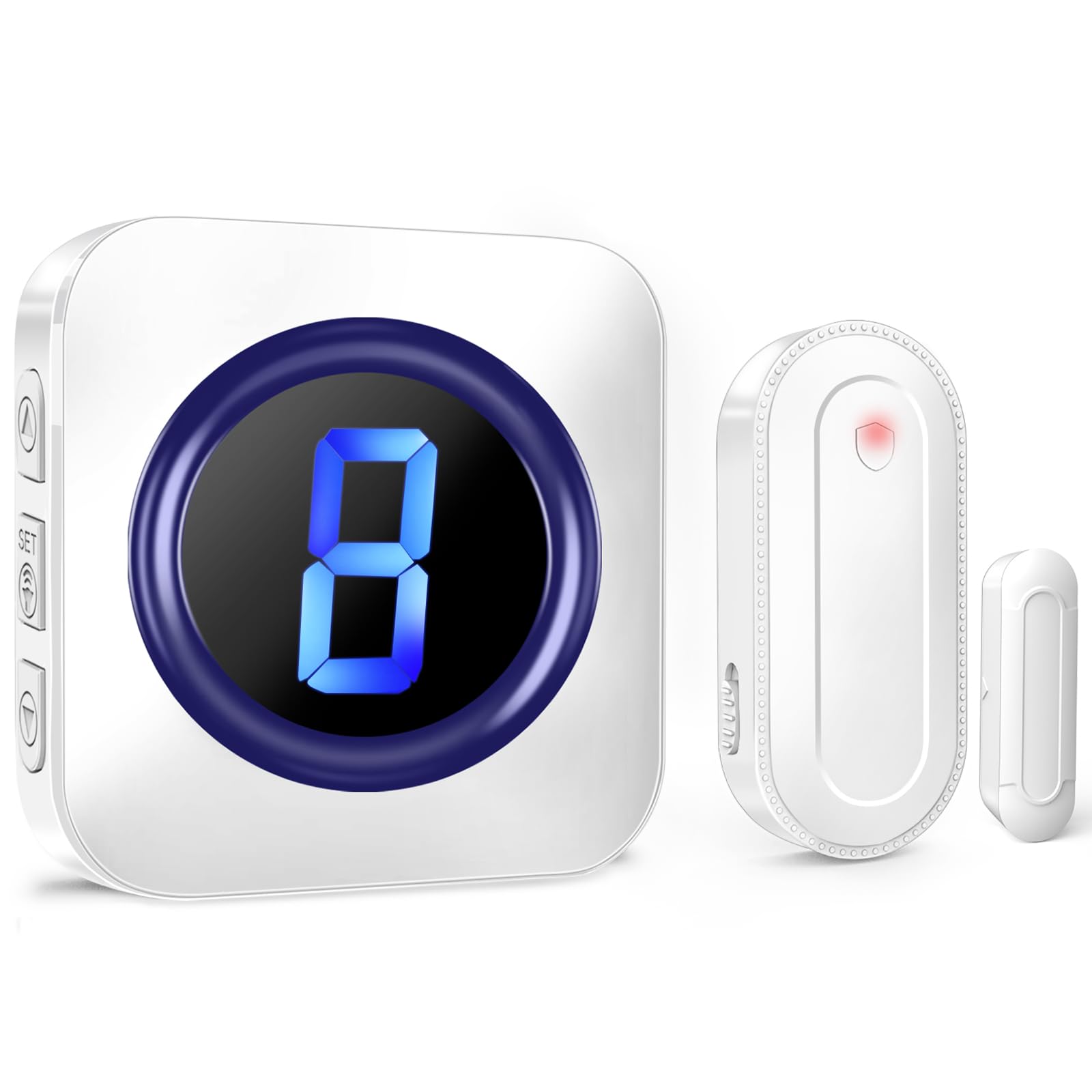 SURFOU Wireless Door Alarms Chime, 1000FT Range 55 Ringer 5 Volume, Easy to Install, IP55 Waterproof -1 Sensors 1 Receiver