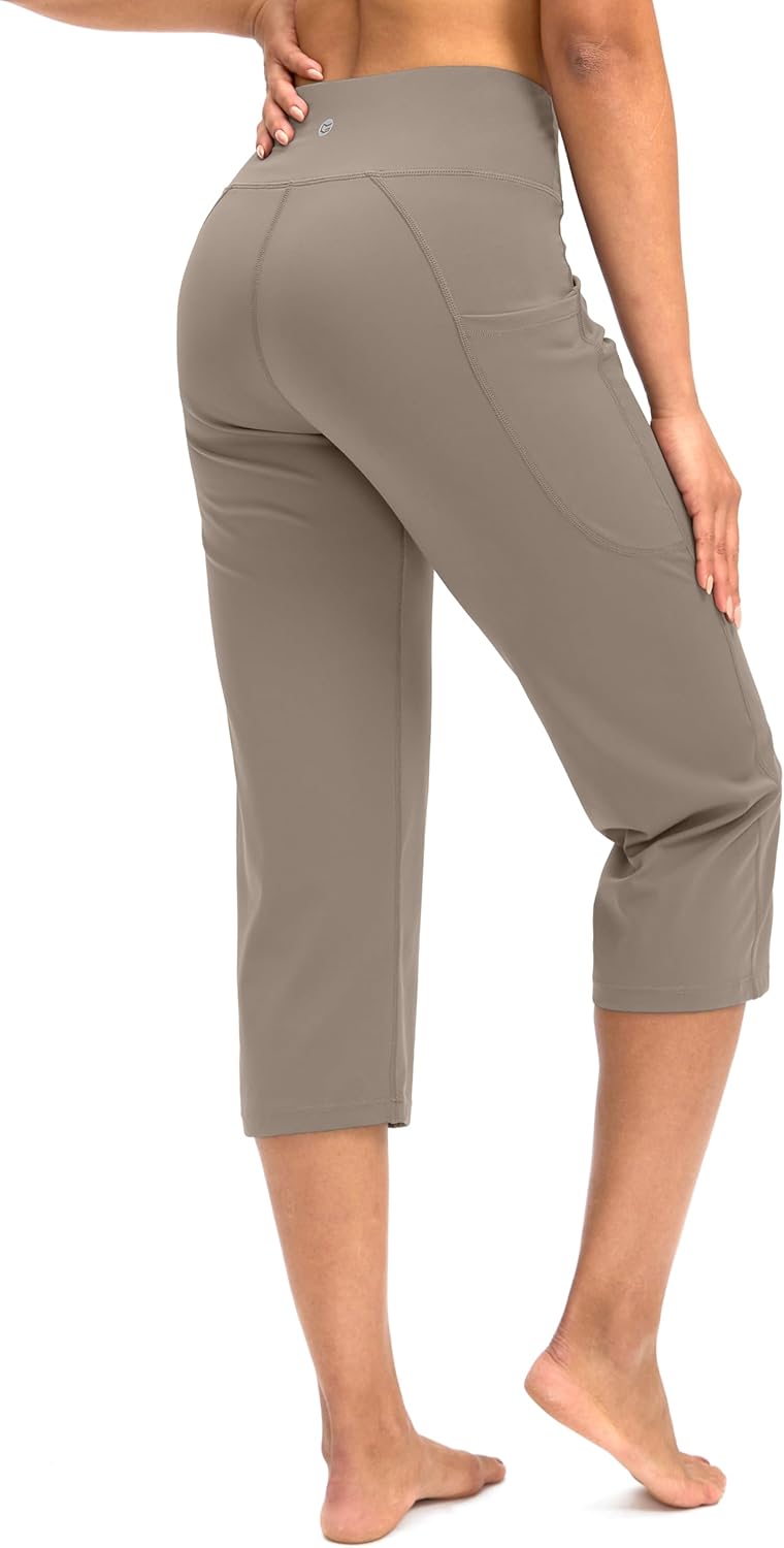 G Gradual Capri Pants for Women High Waist Workout Yoga Pants with Pockets Tummy Control Leggings Crop Straight - Image 3
