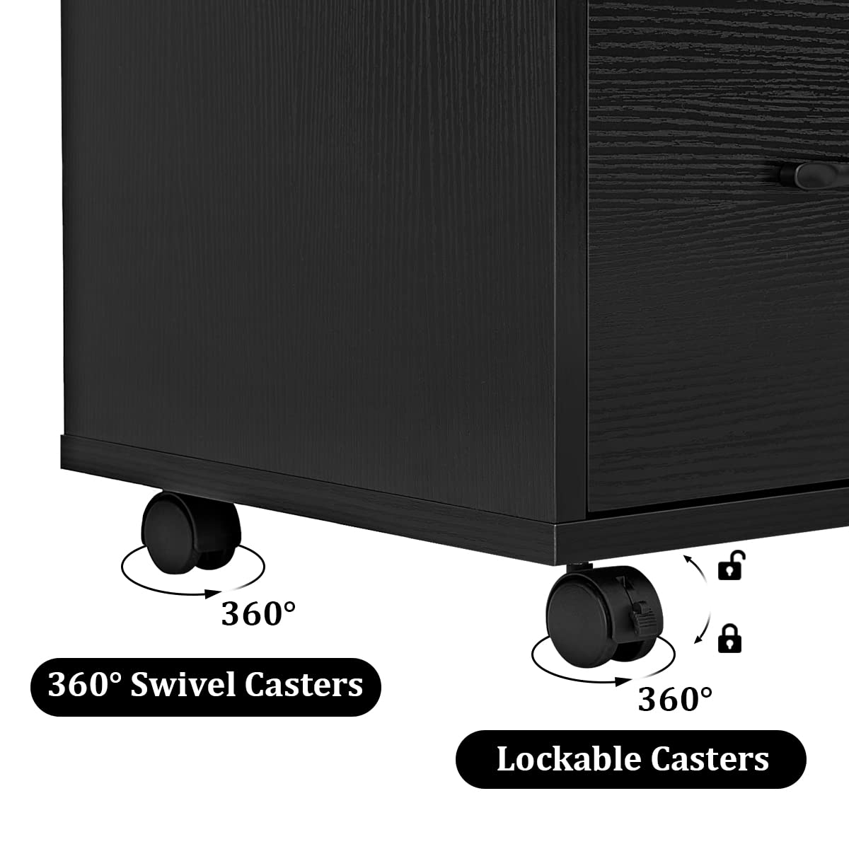 Panana 3 Drawer Office File Cabinets Mobile Lateral Printer Stand with Open Storage Shelf Rolling Filing Cabinet with — view 8