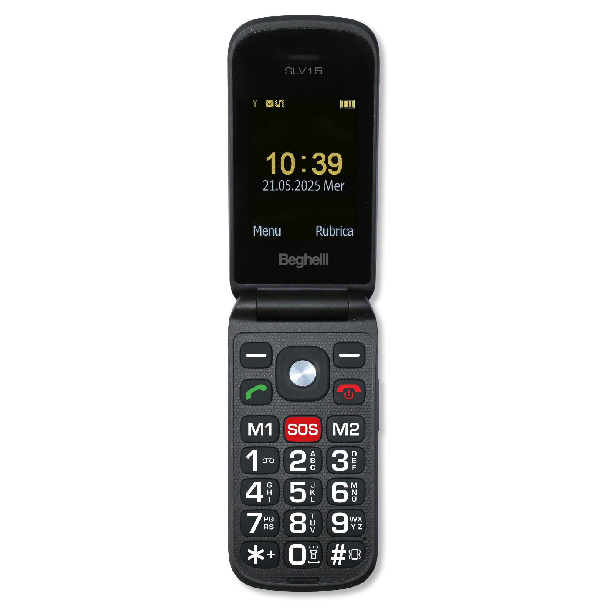 Beghelli Telefono Salvavita per Anziani, Salvalavita Phone SLV15N ECO - Cellulare GSM per Anziani con Tasto SOS, Tasti Grandi Retroilluminati, Blocco Chiamate Indesiderate, Fotocamera, Torcia (Nero)
