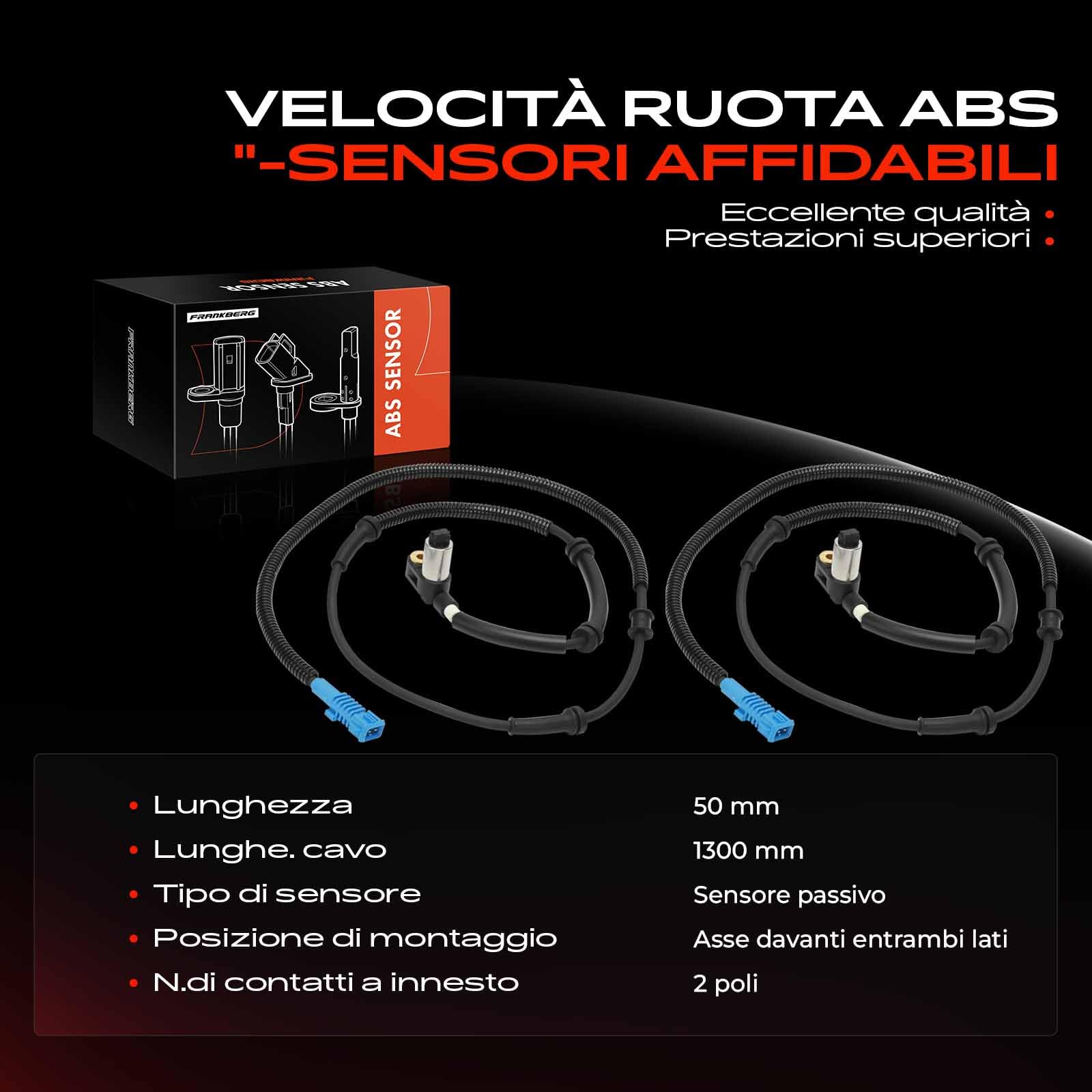 Frankberg 2 sensori di velocità ruota ABS asse anteriore 60680 | Compatibile con: XM Y4, XM Break Y4
