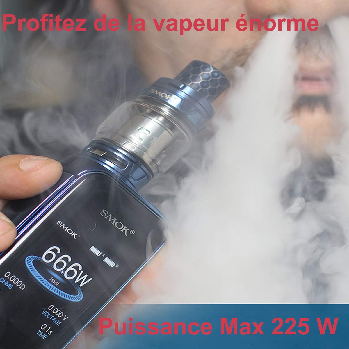 SMOK X-Priv 225W Cigarette lectronique Kit Complet Dbutant Vapoteuse TC  Vape Box Mod Plein cran Avec Rservoir TFV12 Prince Tank 0.4ohm Rsistance  Sans Nicotine Ni Tabac (Noir Rouge) : Amazon.fr: High-Tech