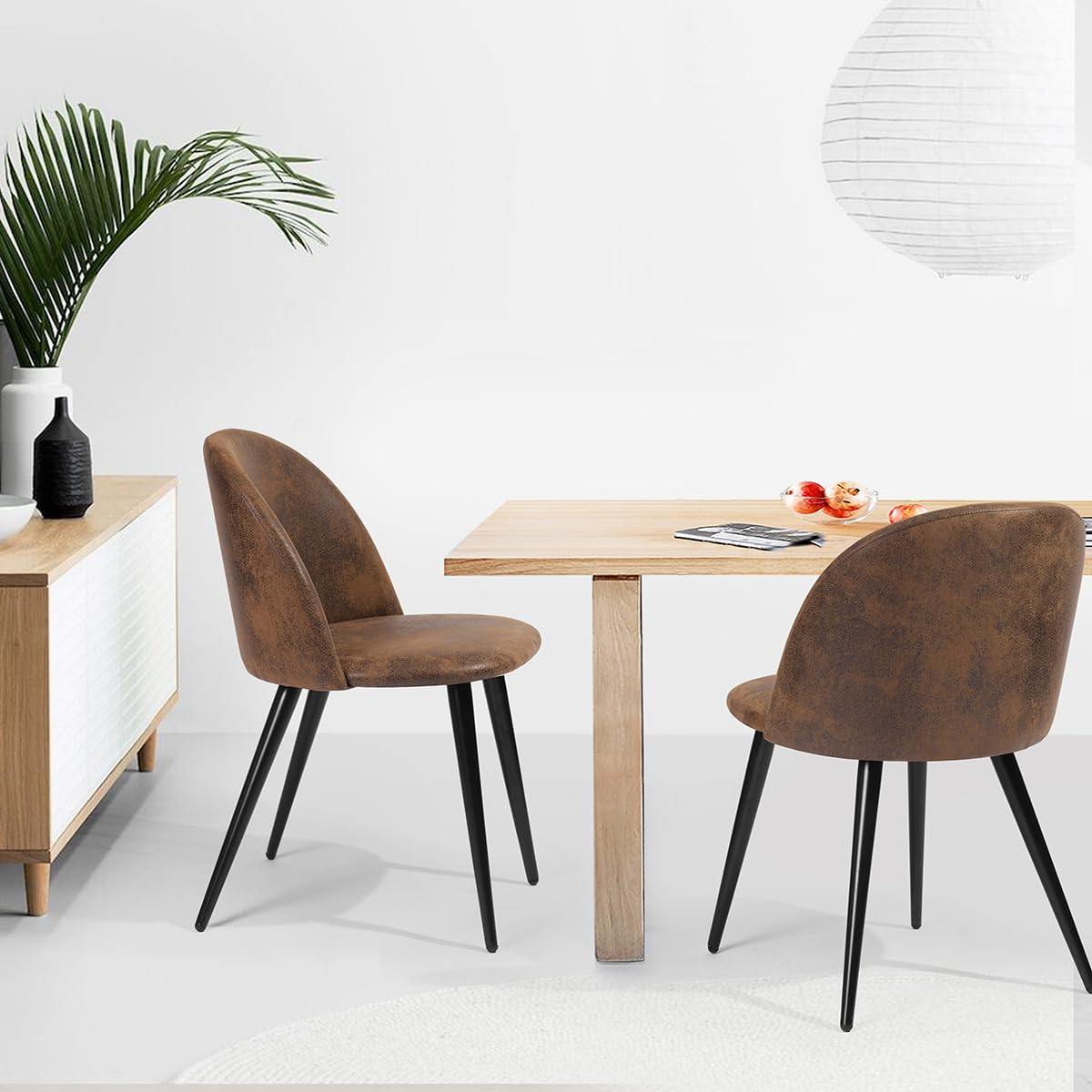MCW-E56 eetkamerstoel (set van 2), kunstleer bruin