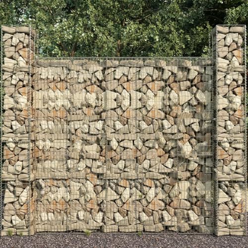 Tidyard Cesta de Gaviones para Muro de Contención - Acero Galvanizado, 25x25x197 cm, 1400 kg/m³