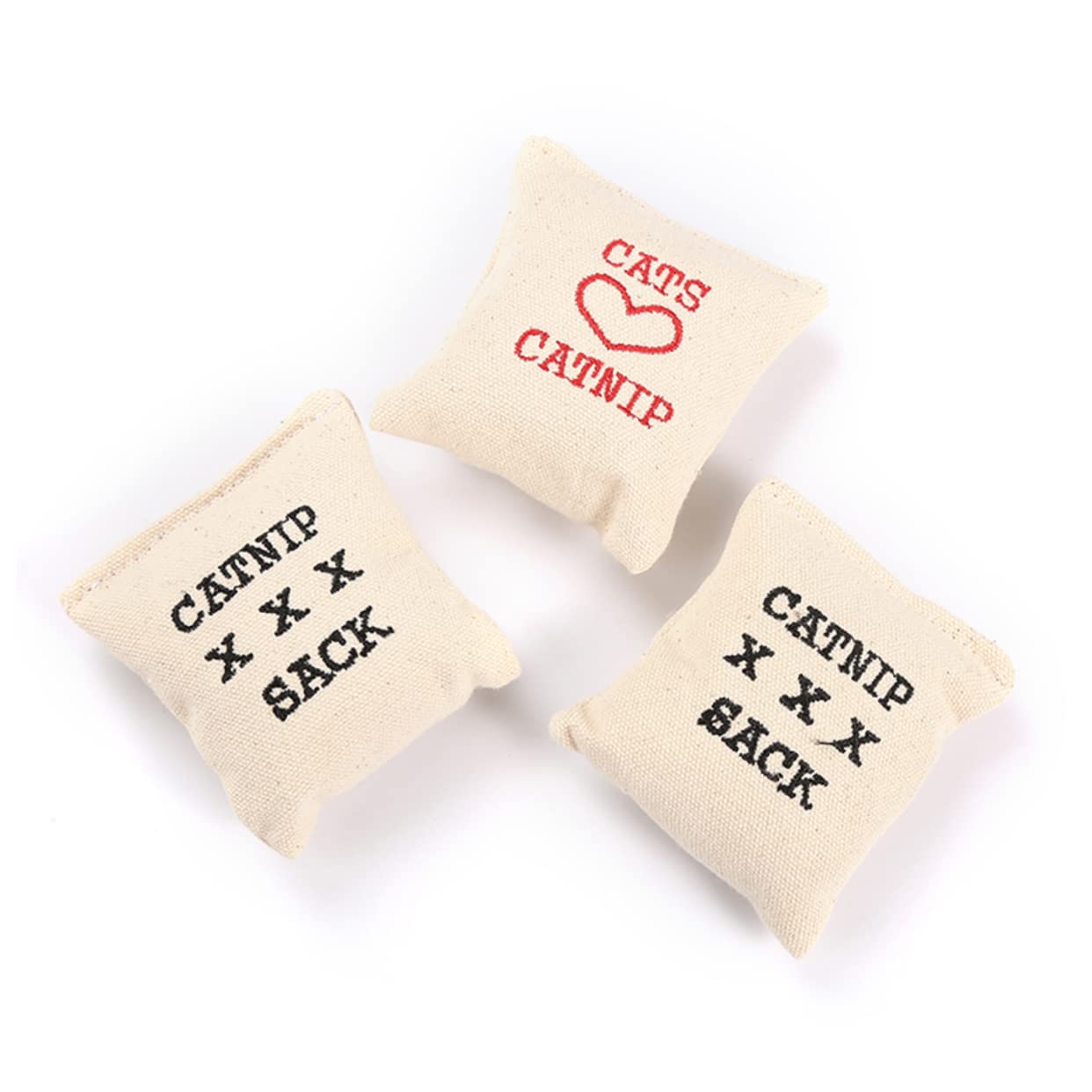 Happyyami 30pièces Sachets Toile De Catnip pour Chats Jouets Coton Doux Et Résistant Accessoires pour Animaux De Compagnie Plusieurs Styles