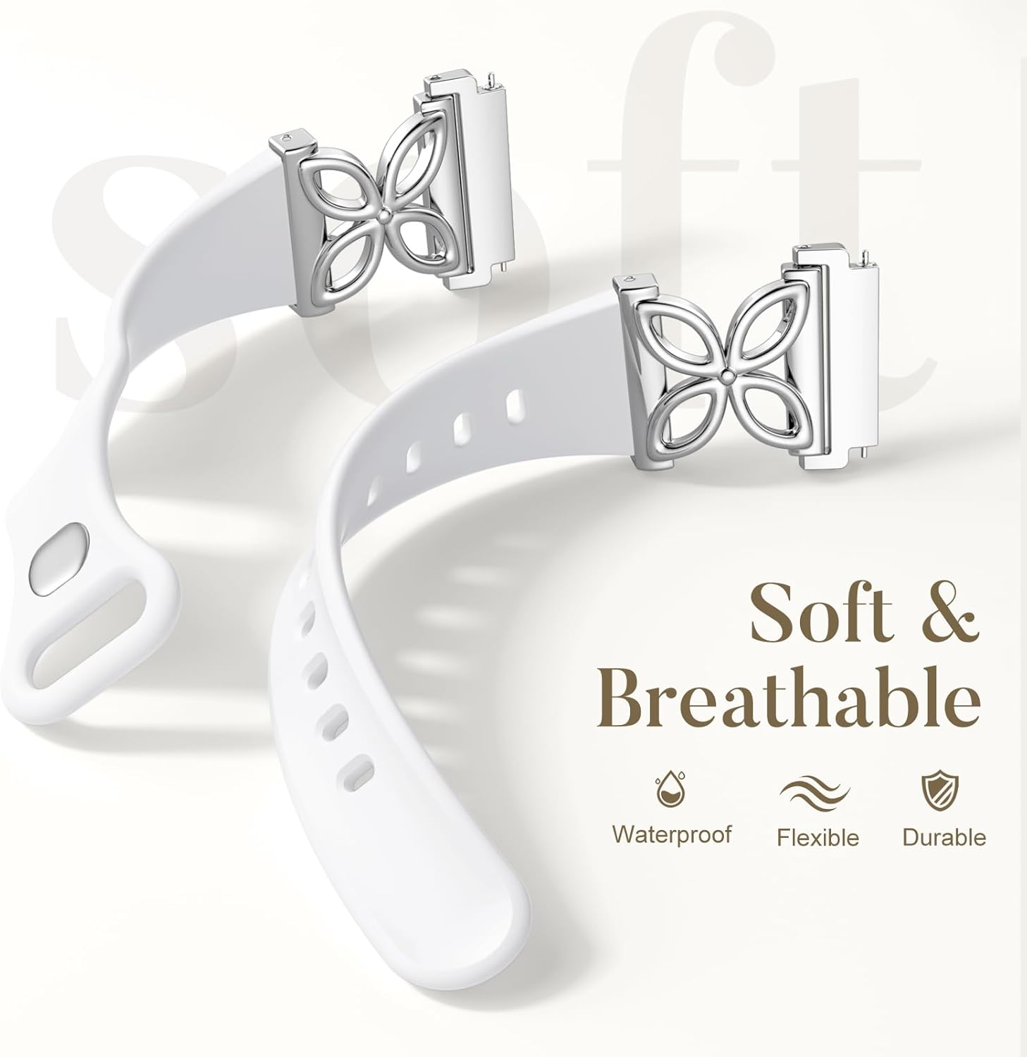 Slim Silicone Band Compatible with Samsung Galaxy Watch 7 Band 6 5 4 Active 2 FE 40mm 44mm/Watch 6 4 Classic/5 Pro/3, Thin 20mm Watch Band Sport Straps for Samsung Watch Bands Women - Image 3