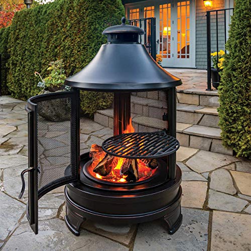 Rustic Outdoor Fireplace Chimnea with Cooking Grill Fire Pit Firepit Barbecue Rustic Outdoor Fireplace Chimnea with Cooking Grill Fire Pit Firepit Barbecue