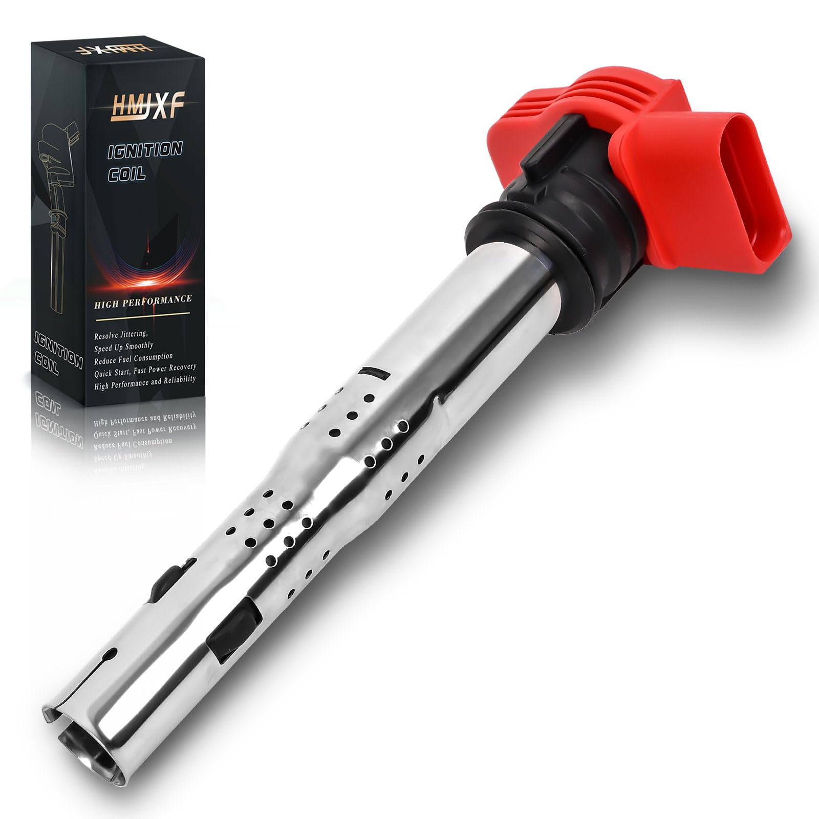 HMJXF Ignition Coil UF529 C1631 Compatible with Volkswagen Golf MK5 MK6 GTI Jetta Passat CC Tiguan Audi A3 A4 A5 A6 A7 Q5 Q7 R8 S4 S5 06-16 2.0T 3.0T