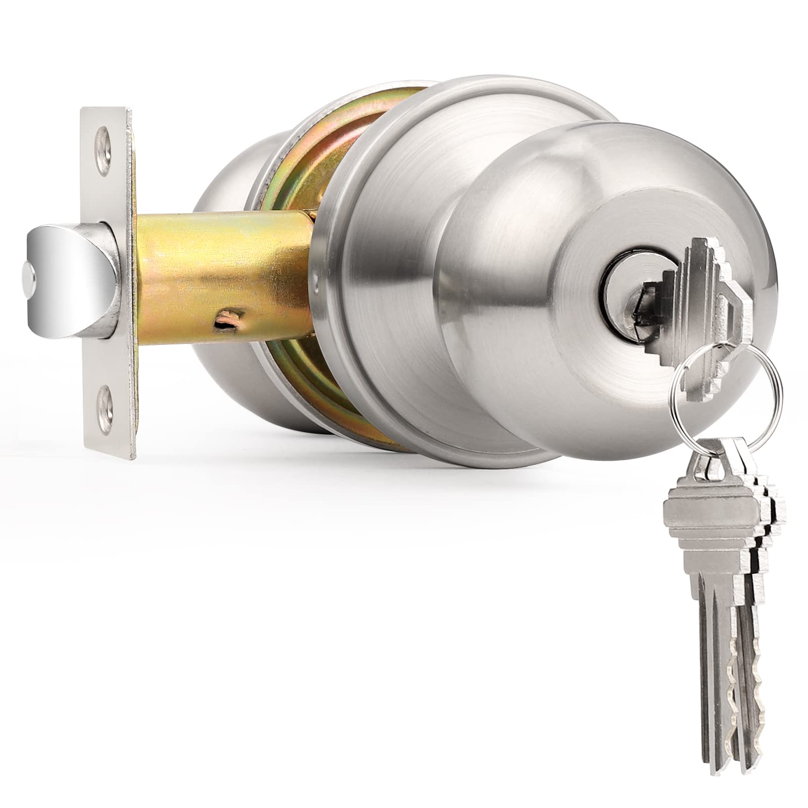 Brushed Nickel Keyed Alike Door Knobs - 10 Pack -23