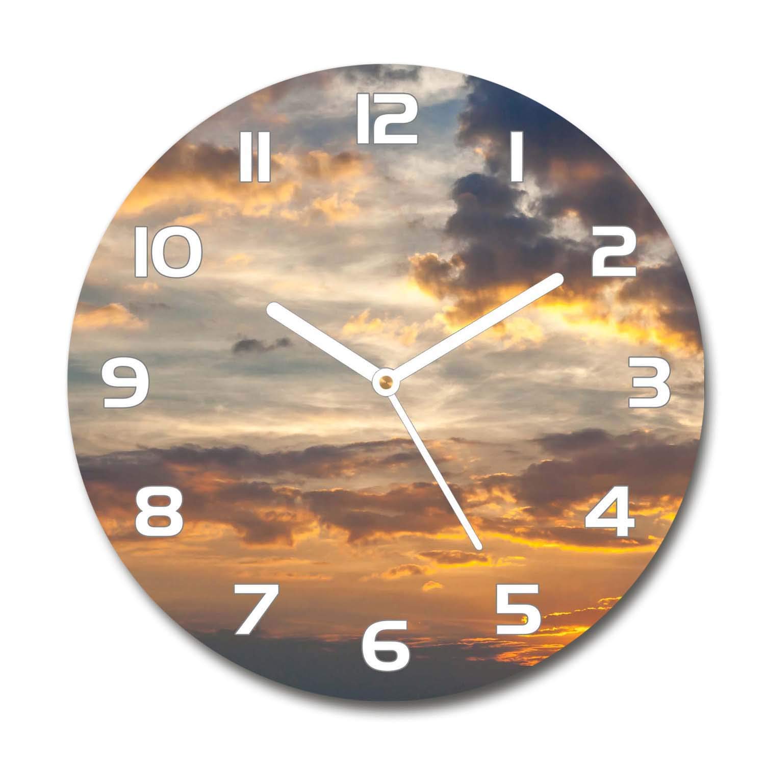 Horloge Impression Verre Sécurité Tulup 60x60cm Cadran Silencieux Épuré