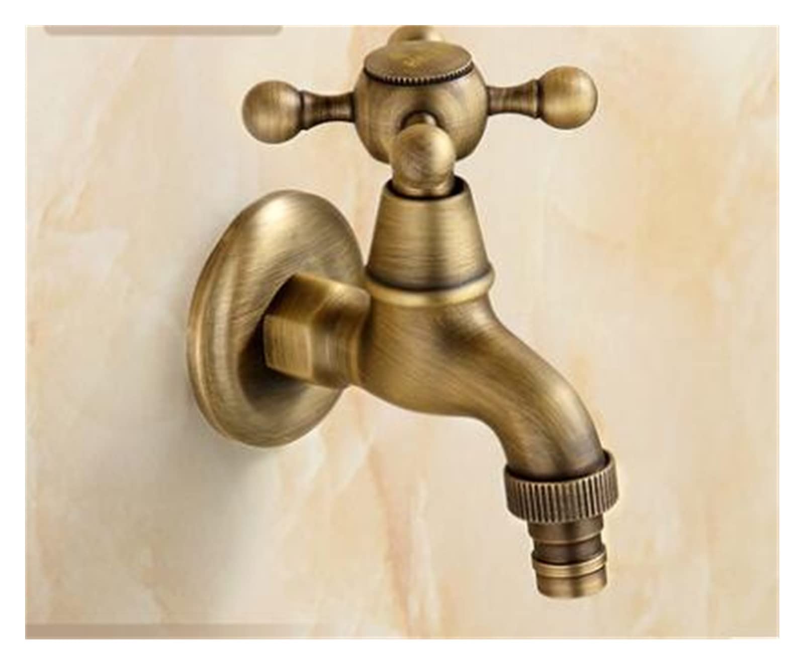 Brass Tap Faucet Garden Bibcocks Antique Brass Dragon Carved Washing Machine Faucet Outdoor Faucet Single Cold Tap Easy to Install(Roze)