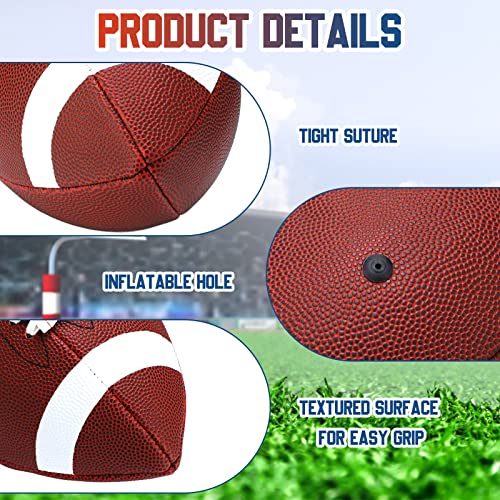 Jerify Composite Leather Footballs Official Size Composite Leather Balls Composite Leather Inflatable Footballs With Pump Indoor Outdoor Footballs Bulk For Training And Recreational Play (6 Pcs) #TOP2