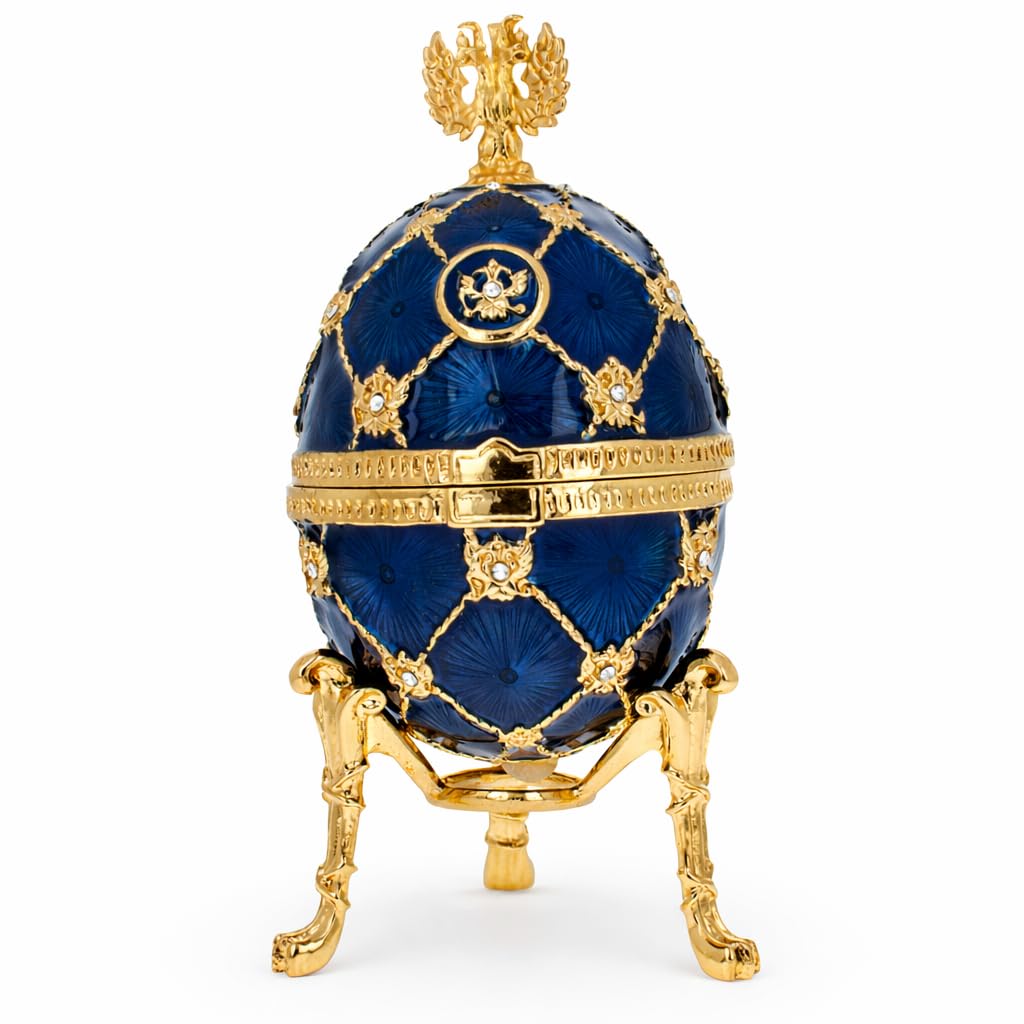 Huevo de Pascua con Escudo de Armas Azul Real, el regalo elegante para coleccionistas únicos