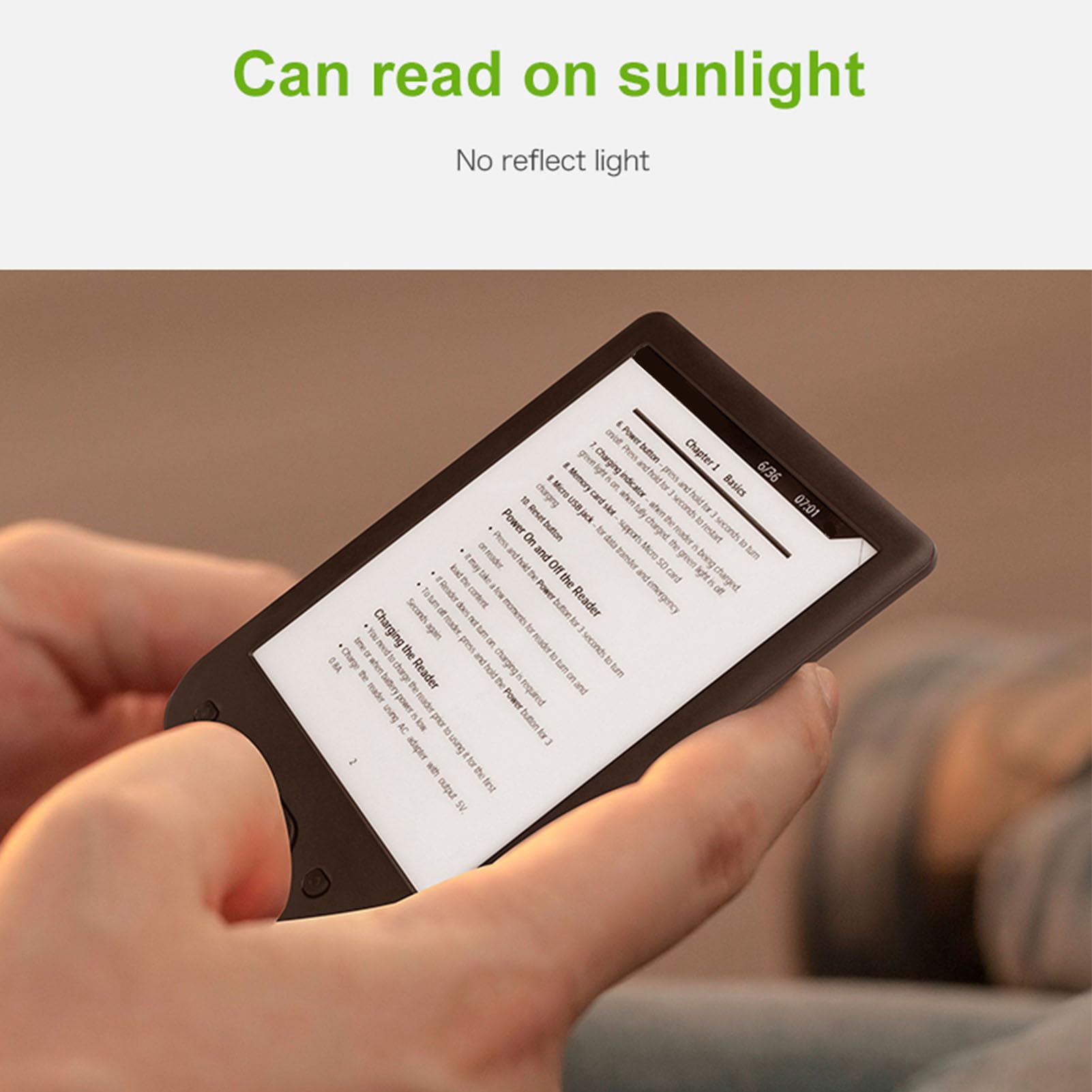 Sxhlseller 6-Zoll-Tintenbildschirm-eReader |Tragbarer E-Book-Reader mit Touchscreen, 8G-Speicher, 2500-mAh- für PDF EPUB TXT MOBI