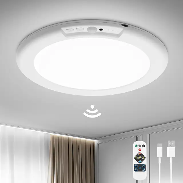 Rechargeable Wireless Garage Lamp with Motion Sensor & Remote Control - Lampa utan sladd