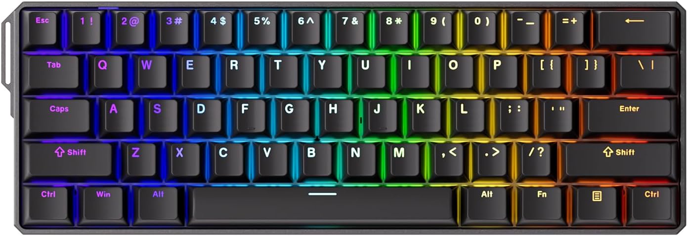MONSGEEK FUN60 Ultra Rapid Trigger Gaming Keyboard 8k Magnetic Switch TMR Aluminum Keyboard Multi-Modes Black Shine-Through MagMech(Glare Magnetic Switch)