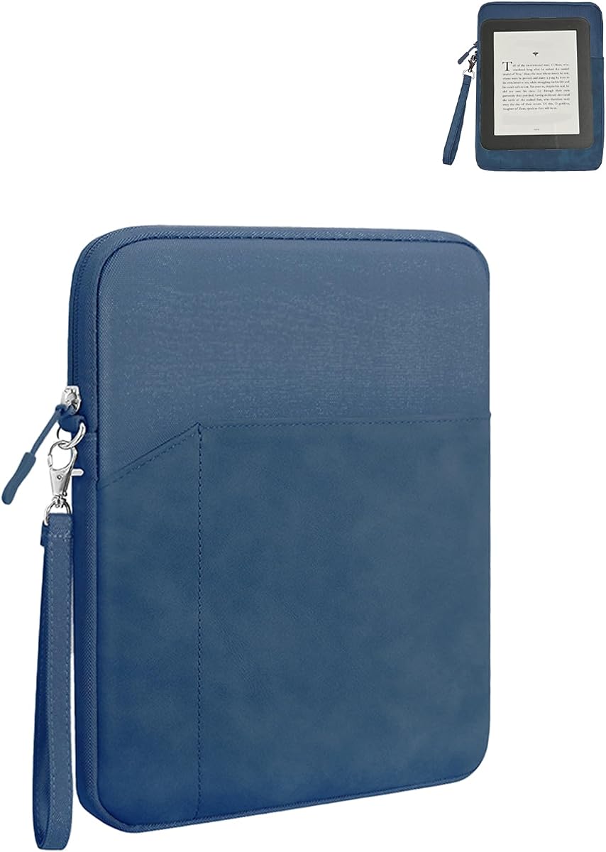 Funda para tableta para Barnes & Noble Nook Glowlight 4/Nook Glowlight 4e eReader de 6 pulgadas, bolsa protectora 360, estuche de transporte resistente al agua, azul.