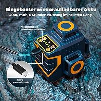 CIGMAN 3×360° Kreuzlinienlaser Grün mit Fernbedienung & Lithium-Akku – Ansicht 2