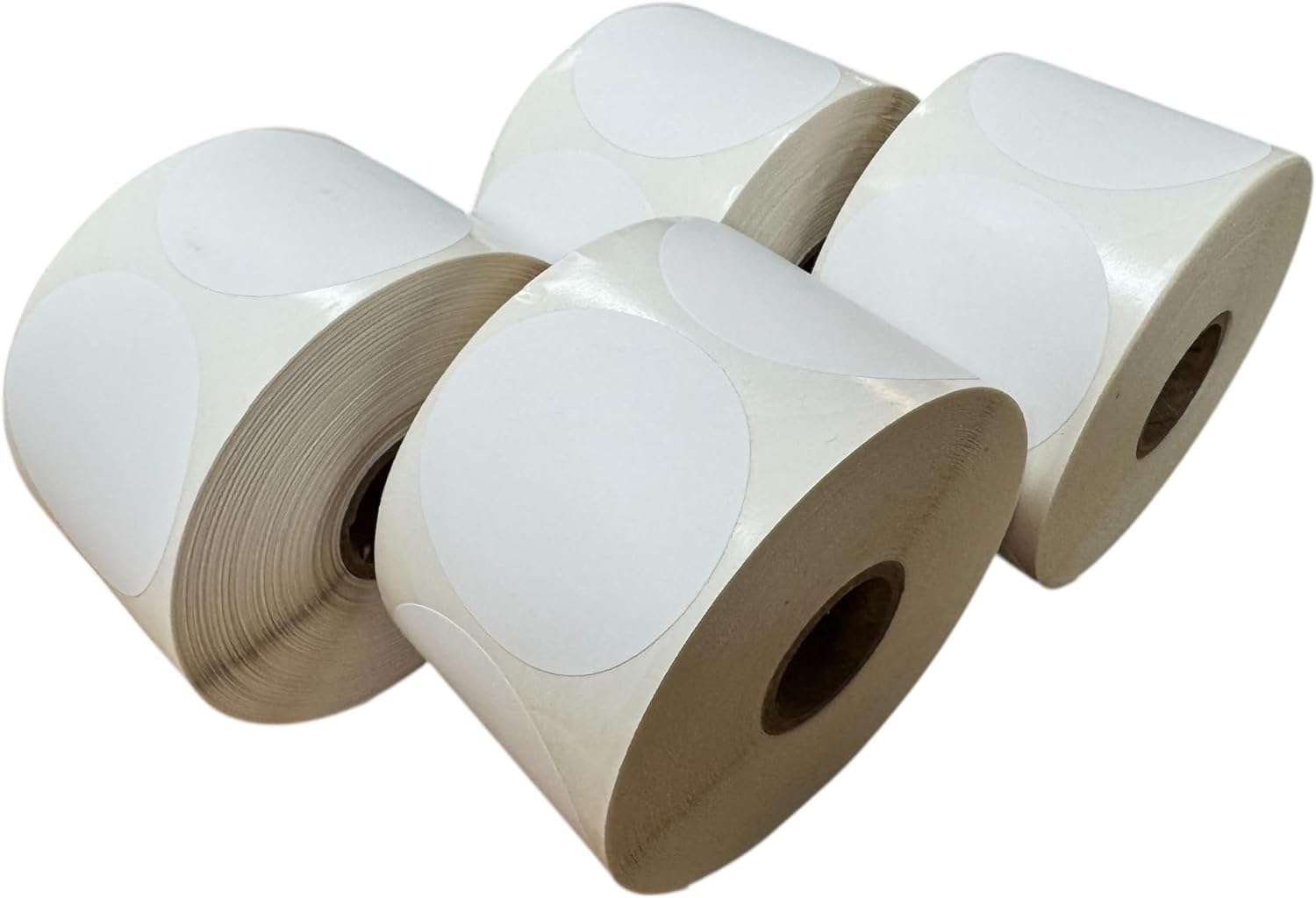 2" Round Direct Thermal Blank Labels – 4 Rolls, 3000 Labels Total – Fits Zebra, Eltron & Direct Thermal Printers – No Ribbon Needed – Shipping & Barcode Labels