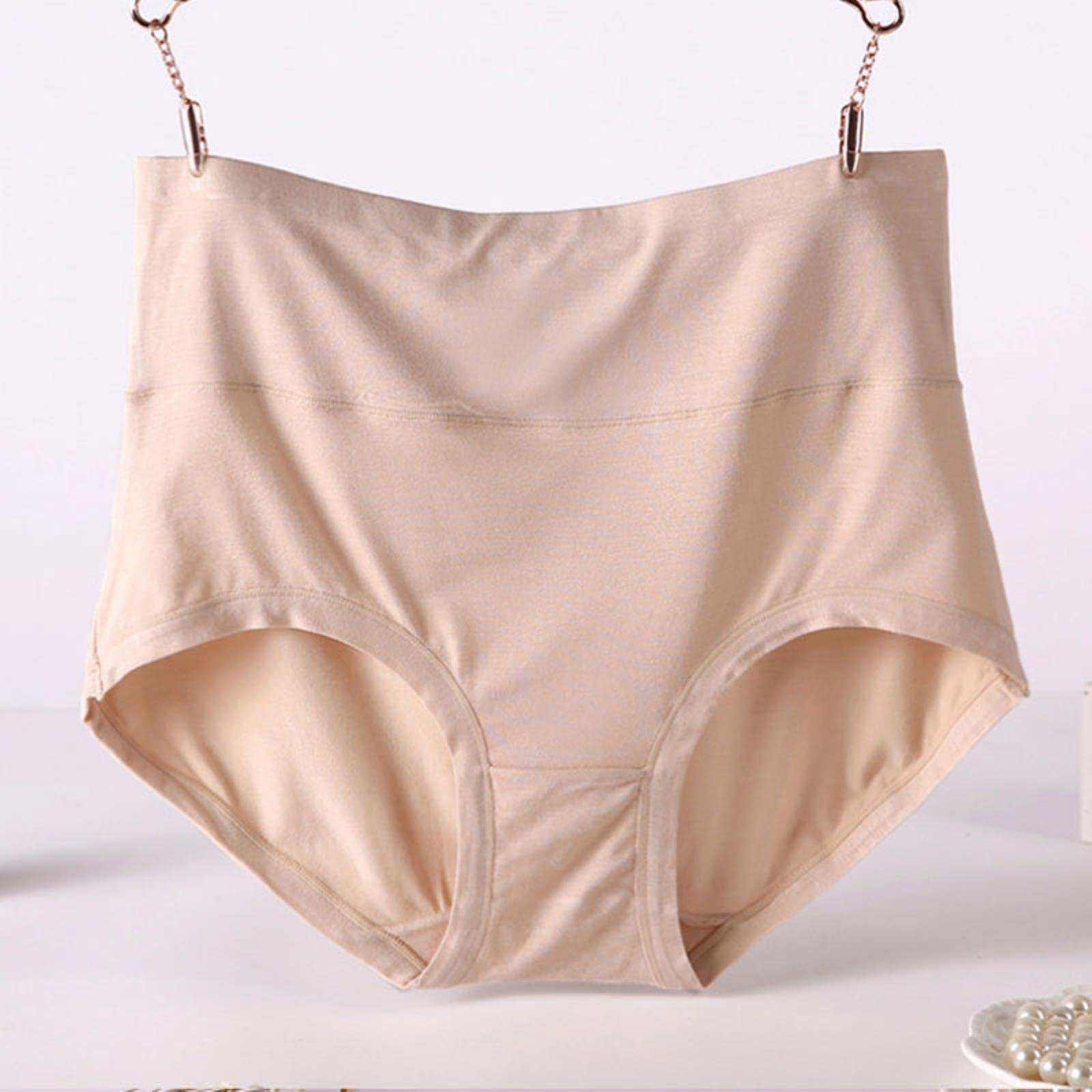 Majtki z wysokim stanem 4 szt./partia wysoka talia plus size majtki dla kobiet wiskoza bezszwowa bielizna-1, XL 75-85 kg